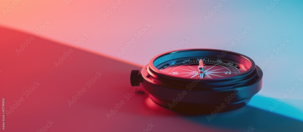 Navigation compass on color gradation background Navigation compass on color gradation background