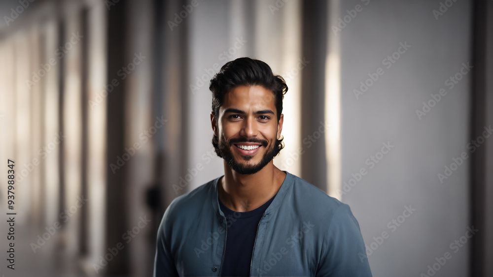 Confident and charismatic Mexican man with a warm smile and natural beauty. Brunette hair and flawless skin complement his captivating gaze Confident and charismatic Mexican man with a warm smile and natural beauty. Brunette hair and flawless skin complement his captivating gaze