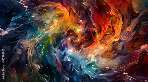 Wallpaper Mural An abstract swirl of vibrant colors representing cosmic energy and movement. Torontodigital.ca