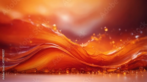 An energetic gradient background with vibrant orange flowing into a bright red. photo