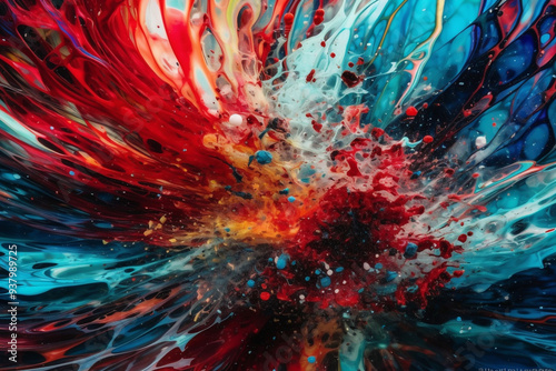 abstract background with splashes. generative AI.	
