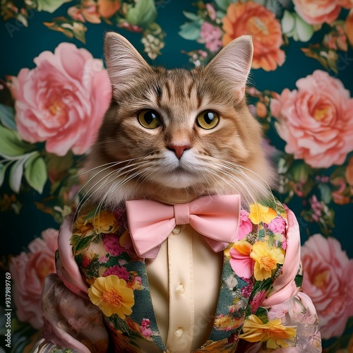 flower with cat