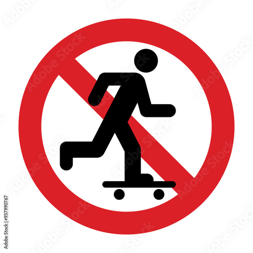 Skateboarding prohibited sign. No skateboarding allowed