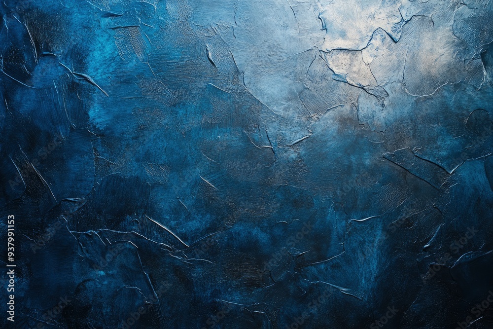 Blue Venetian plaster Wall Background with spotlight. Beautiful Abstract Dark Blue Decorative Stucco. Artistic Texture with Copy Space for design , ai Blue Venetian plaster Wall Background with spotlight. Beautiful Abstract Dark Blue Decorative Stucco. Artistic Texture with Copy Space for design , ai