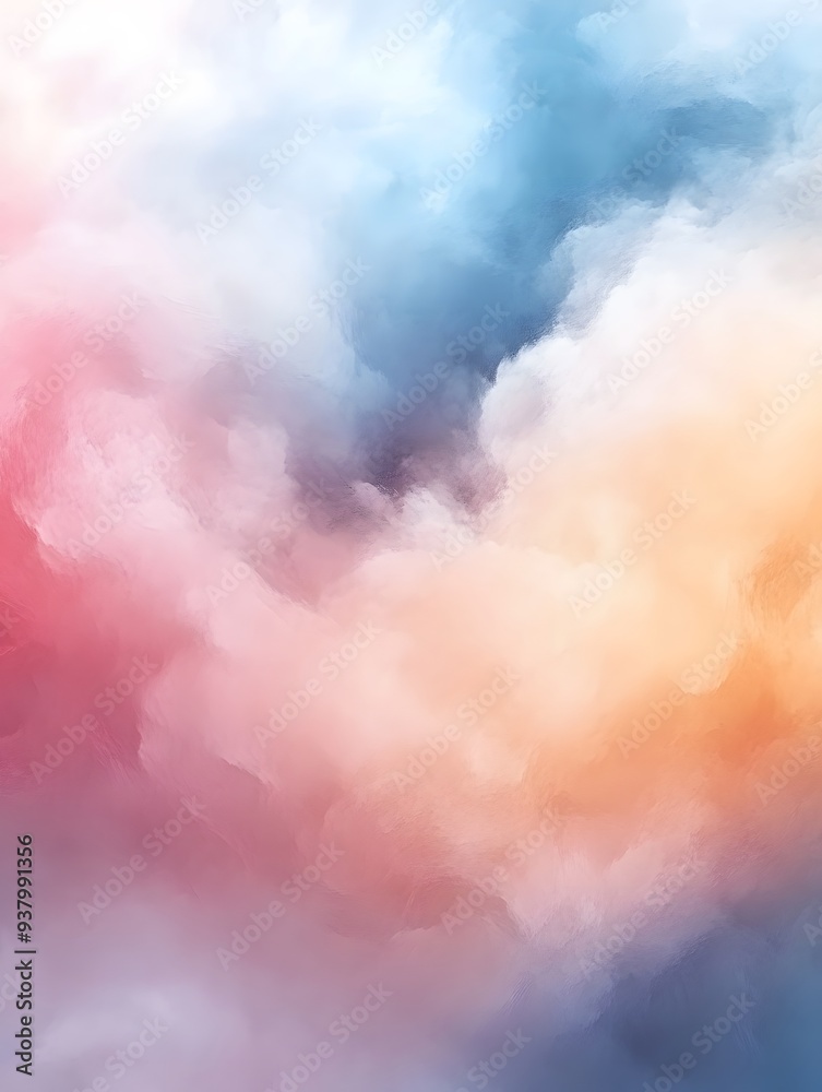 Fototapeta premium An abstract background featuring soft blur clouds in pastel and light colors.
