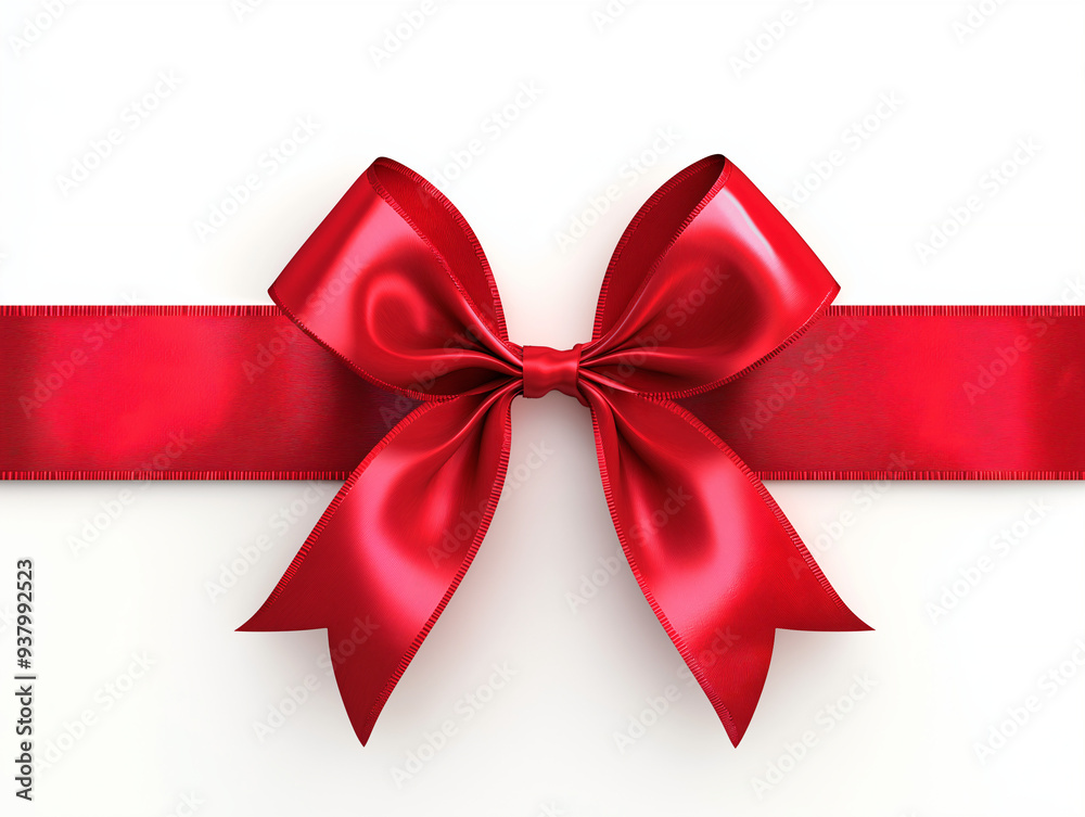 red bow on white background