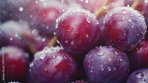 Plums with Water Drops, Abstract Image, Texture, Pattern Background, Wallpaper, Cover and Screen for Smartphone, Cell Phone, Computer, Laptop, 9:16 and 16:9 Format