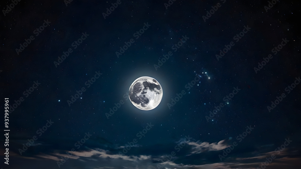 Fototapeta premium a clear view of bright stars scattered across a deep blue-black sky