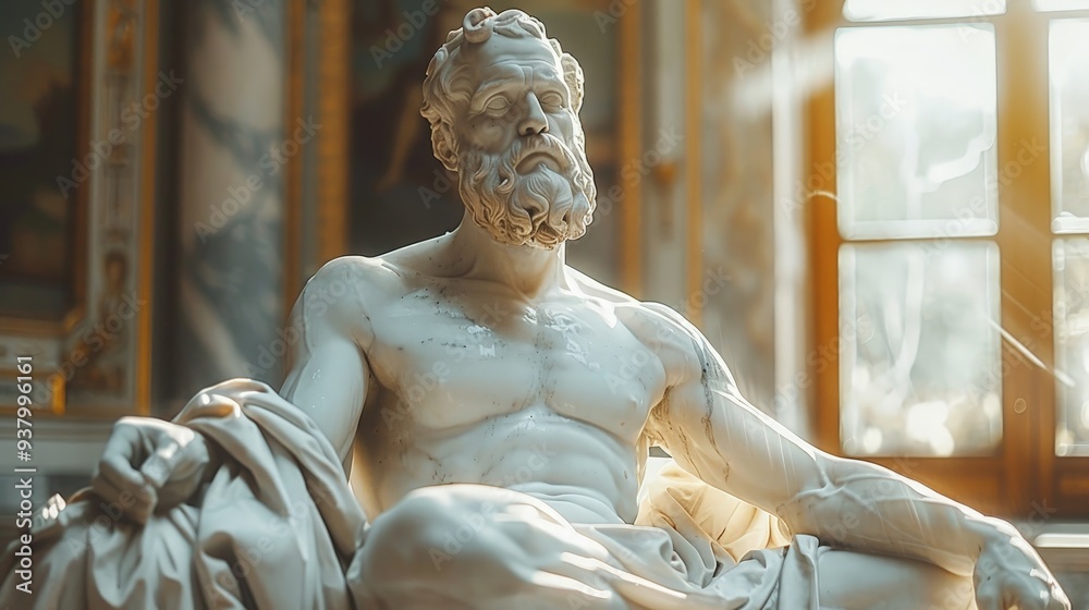 Stoic Greek Philosopher Thinking Man: Symbol of Stoicism and Philosophy