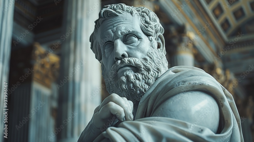 Stoic Greek Philosopher Thinking Man: Symbol of Stoicism and Philosophy