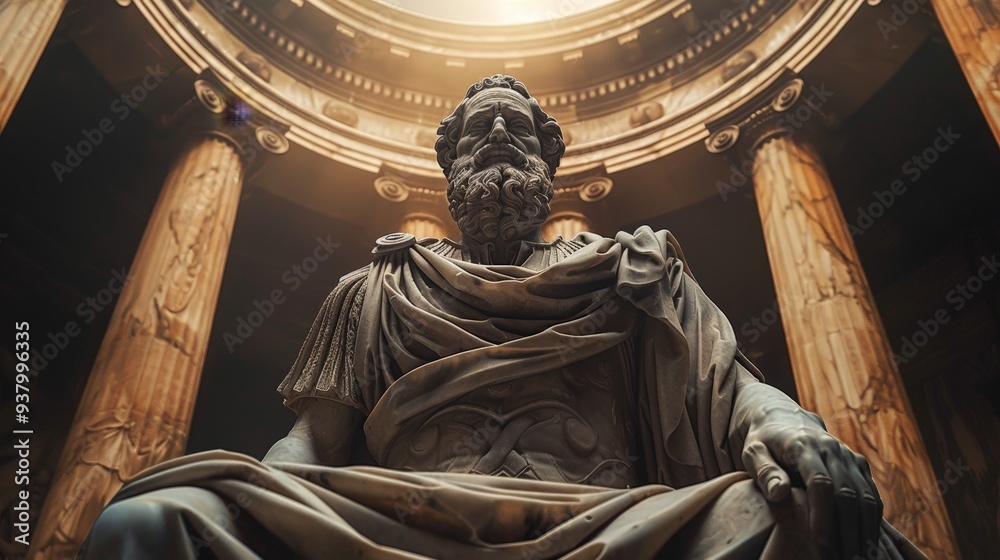 Stoic Greek Philosopher Thinking Man: Symbol of Stoicism and Philosophy