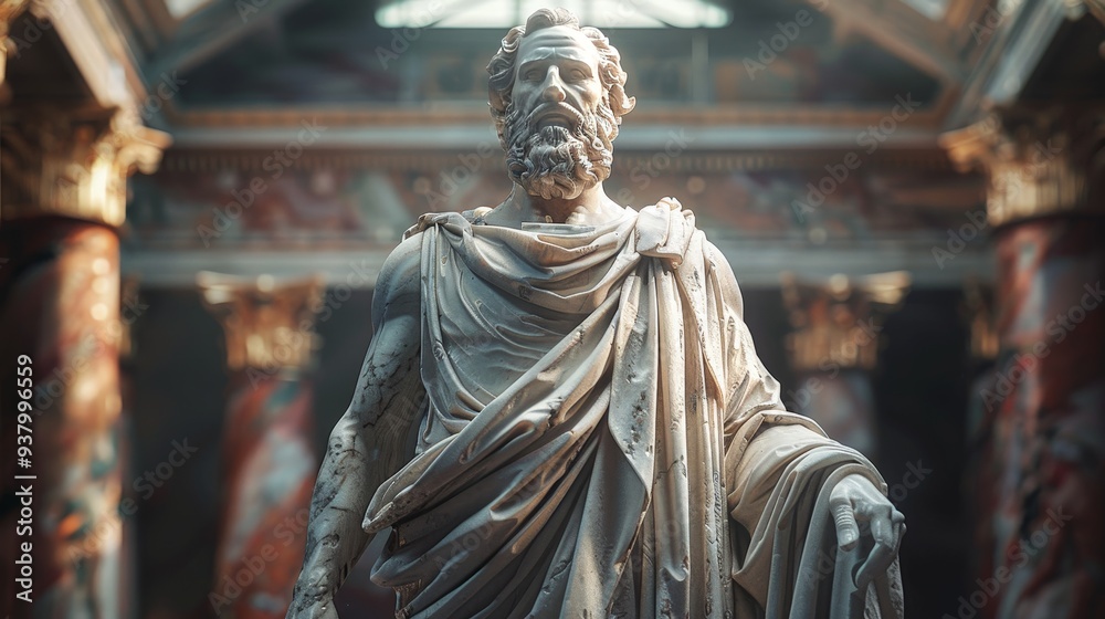Stoic Greek Philosopher Thinking Man: Symbol of Stoicism and Philosophy
