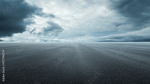 Empty Asphalt Road Under Cloudy Sky