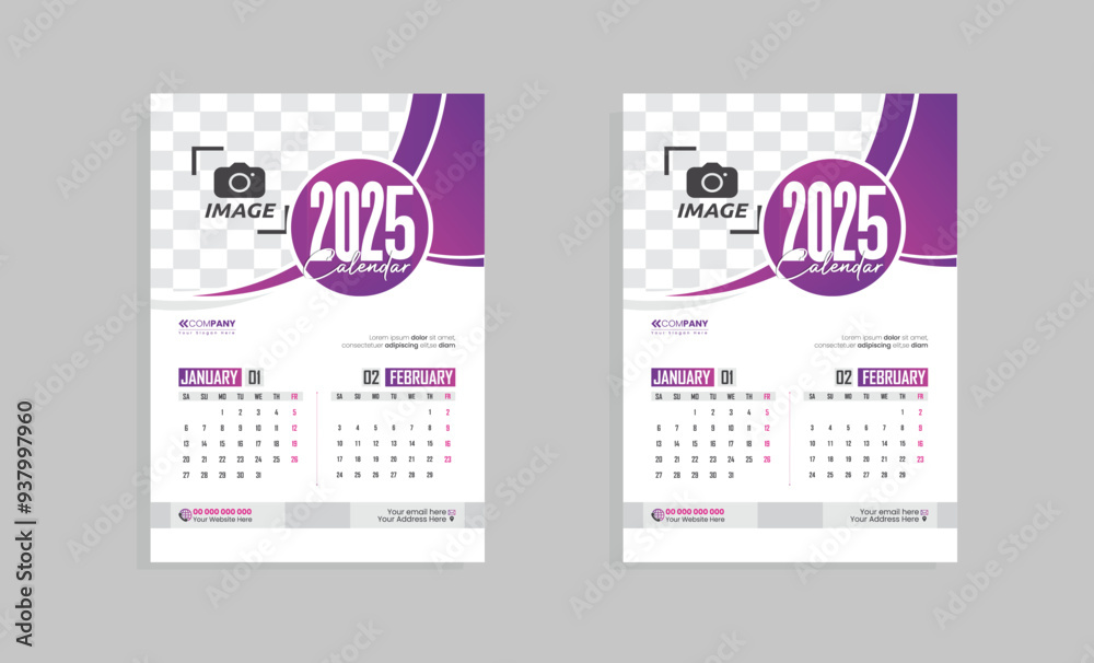 Fototapeta premium Doctor calendar design template, 2025 Desk Calendar Template Design