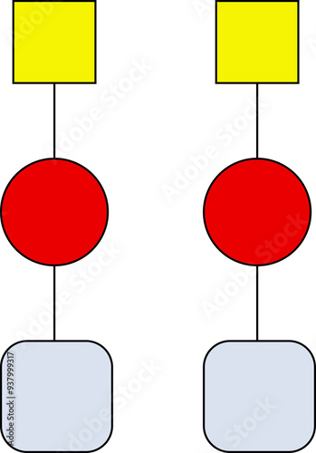 Illustration d'un moèdele de boucle d'oreille coloré