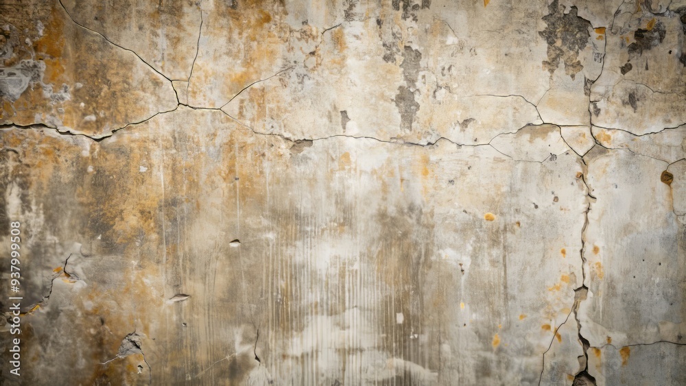 Fototapeta premium Rustic, aged concrete wall texture with subtle cracks, faded color, and hints of wear, perfect for industrial, urban, or grunge-themed designs and backgrounds.