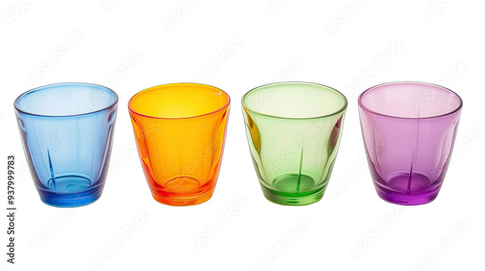 Cup or insulated tumbler bottle set of vibrant isolate on Transparency Background