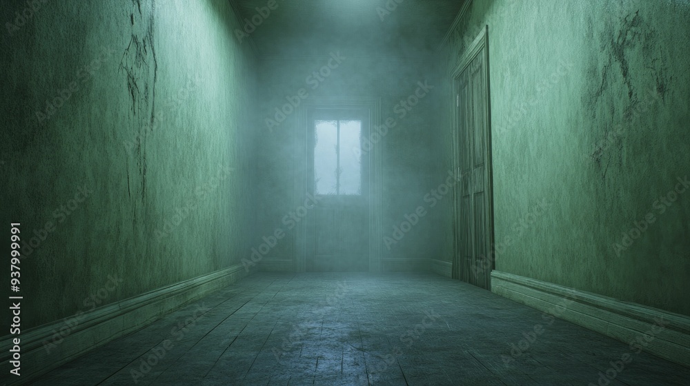A terrifying haunted house filled with flickering shadows and ghostly figures waiting to pounce from the darkness at every turn.