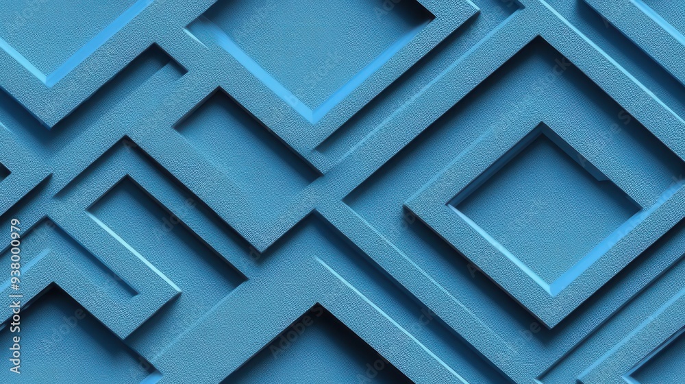seamless pattern, Abstract blue geometric pattern featuring layered squares in a modern design for backgrounds or decor. seamless pattern, Abstract blue geometric pattern featuring layered squares in a modern design for backgrounds or decor.