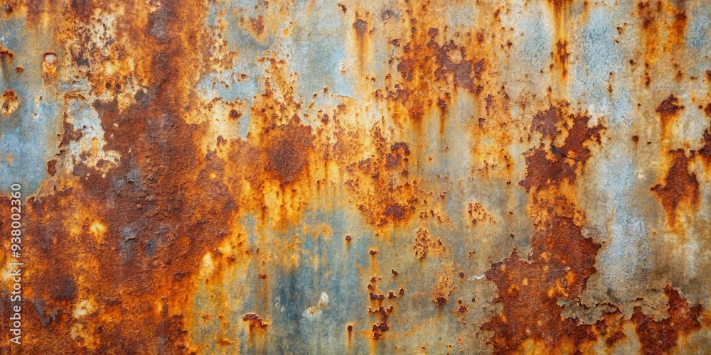 Weathered iron surface covered in rust stains, grunge texture for background or design element Weathered iron surface covered in rust stains, grunge texture for background or design element