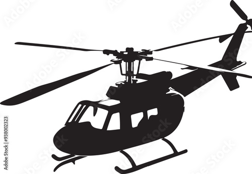 A  Beautiful Halicopter silhouette vector design .