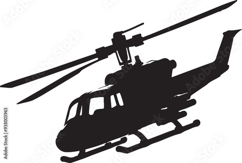 A  Beautiful Halicopter silhouette vector design .