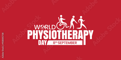 World Physical Therapy Day, September 8th Typography Template Vector, World Physiotherapy (PT) Day.  World Physical Therapy Day Creative Banner Poster Social Media web Post Design.