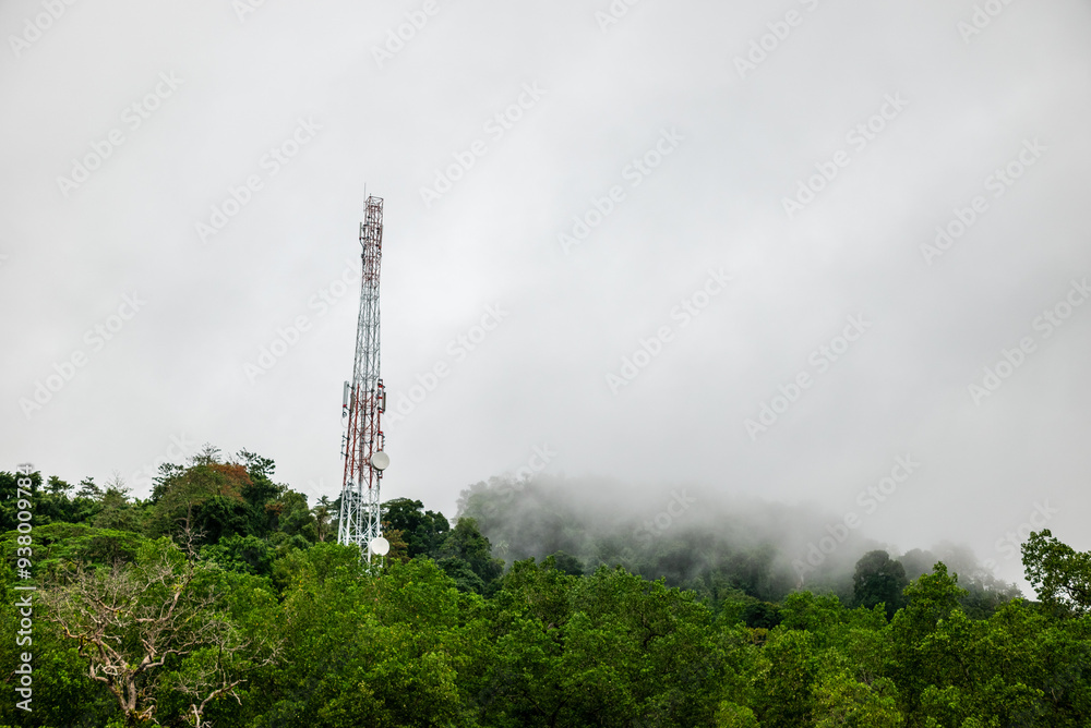 Green mountains covered with white clouds Green mountains covered with white clouds