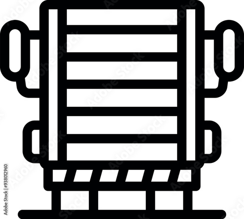 Car radiator part is protecting engine from overheating with a striped texture