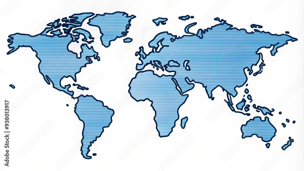 Simple blue outline of the world map with bold lines and subtle shading, isolated on a white background, perfect for global concepts and themes. Simple blue outline of the world map with bold lines and subtle shading, isolated on a white background, perfect for global concepts and themes.