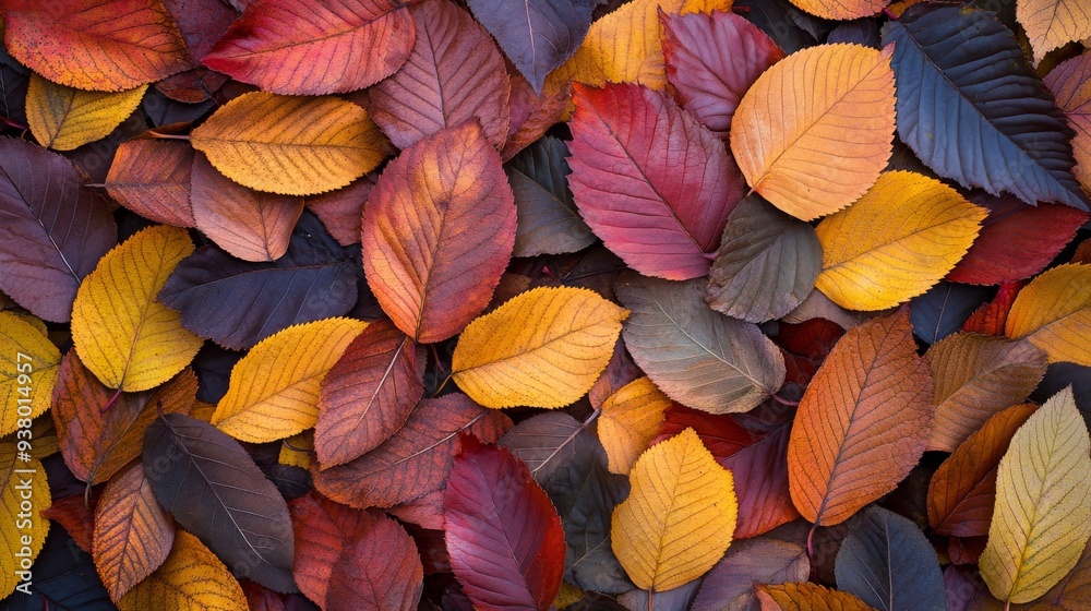 Vibrant autumn leaves create a colorful background with red. Orange. Yellow. And brown hues blending together in a textured carpet of foliage Vibrant autumn leaves create a colorful background with red. Orange. Yellow. And brown hues blending together in a textured carpet of foliage