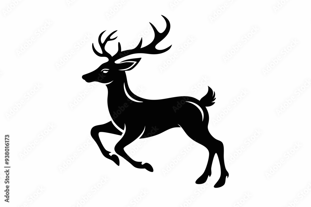 Fototapeta premium deer silhouette vector illustration