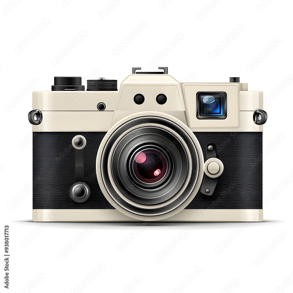 Detailed Icon with and Flash Symbolizing Photography on White Background Detailed Icon with and Flash Symbolizing Photography on White Background