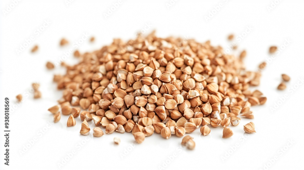 Fresh Uncooked Buckwheat on White Background for Healthy Diet Fresh Uncooked Buckwheat on White Background for Healthy Diet