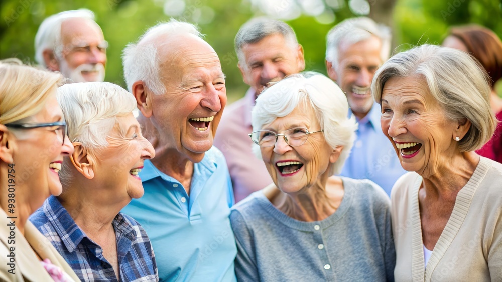 Smiling Elderly People Engaged In Lively Conversation And Laughter While Gathering For A Community Event Smiling Elderly People Engaged In Lively Conversation And Laughter While Gathering For A Community Event