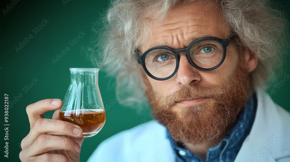 thoughtful crazy minded scientist man thoughtful crazy minded scientist man