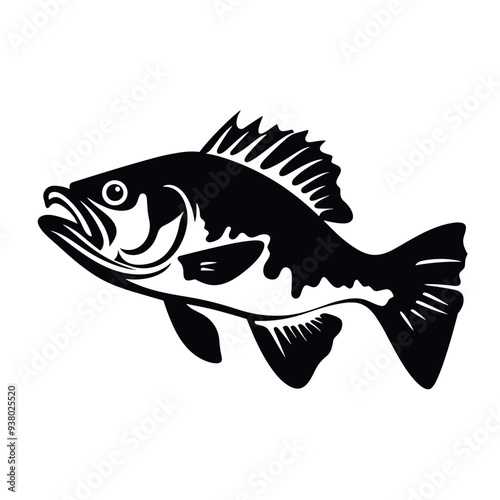 fish sea wildlife animal, river, vector graphic, black and white, cod, fin, shark, trout, bass, clownfish, goldfish, elk, ray, salmon