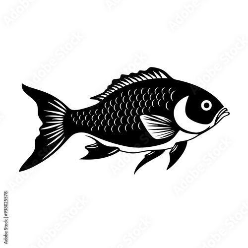 fish sea wildlife animal, river, vector graphic, black and white, cod, fin, shark, trout, bass, clownfish, goldfish, elk, ray, salmon