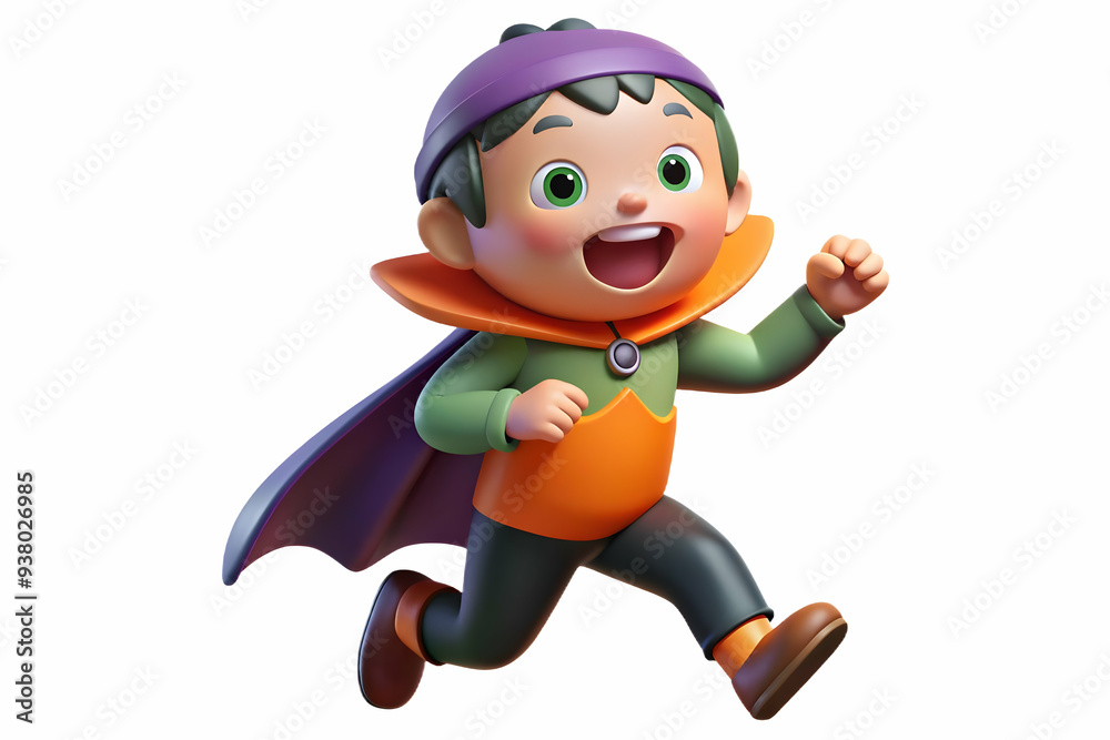 Flat Candid Child in Halloween Costume concept as A candid shot of a child dressed in a Halloween costume running joyfully through a park. The scene captures the innocence and excitement of Halloween Flat Candid Child in Halloween Costume concept as A candid shot of a child dressed in a Halloween costume running joyfully through a park. The scene captures the innocence and excitement of Halloween