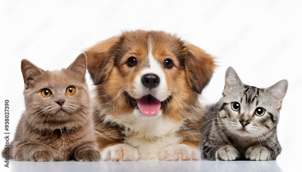 犬と猫のポートレート(Group of dog and cats portrait white background)
犬と猫のポートレート(Group of dog and cats portrait white background)