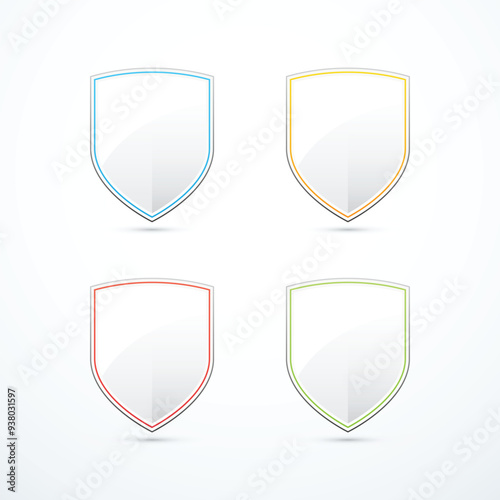 Shield icon set. Vector illustration