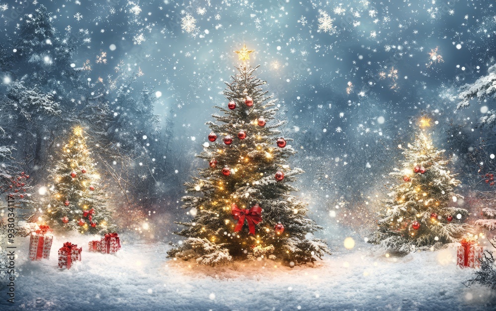 Obraz premium Festive Christmas and New Year scene