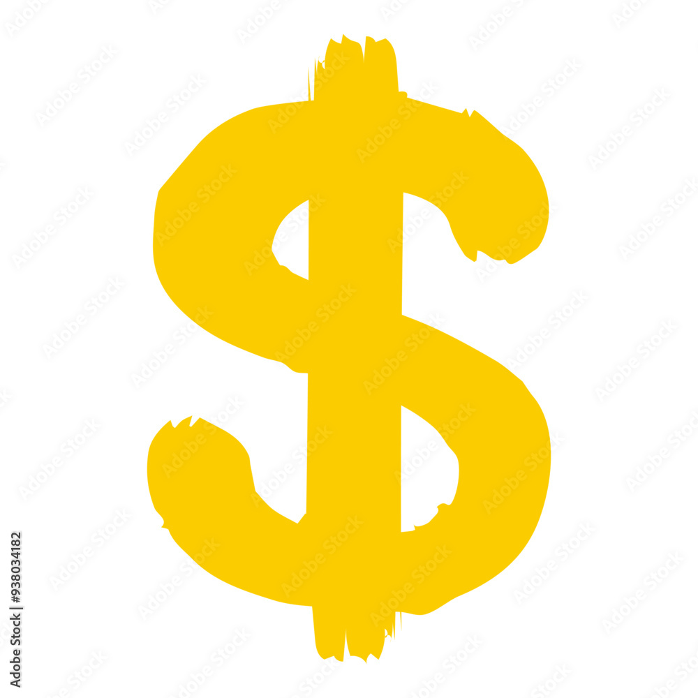 Obraz premium Dollar sign isolated on white background.