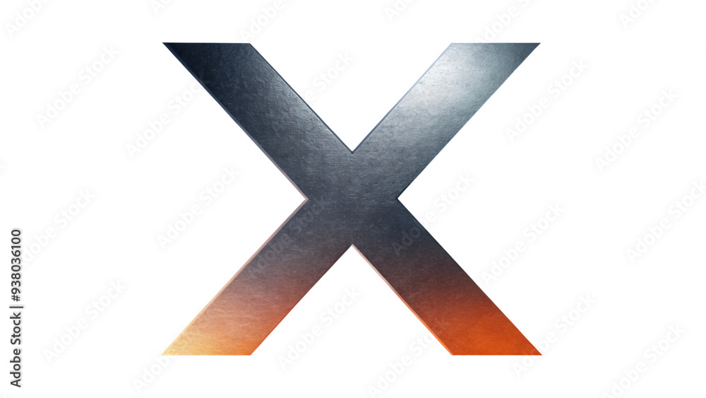 Obraz premium 3D abstract cross on red background, vector icon for cancel or delete button