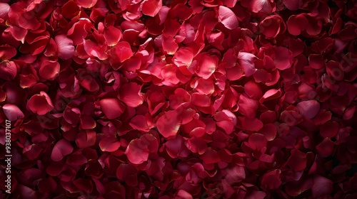 A bed of rose petals