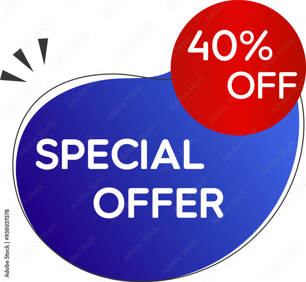 40% discount. sale banner, big sale special offer. 40 percent discount. end of season banner special offer. red and blue. 40% discount. sale banner, big sale special offer. 40 percent discount. end of season banner special offer. red and blue.