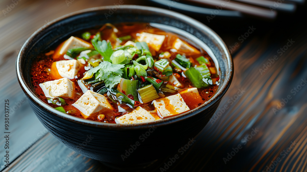 Bowl of Hot and Sour Soup with Tofu Bowl of Hot and Sour Soup with Tofu