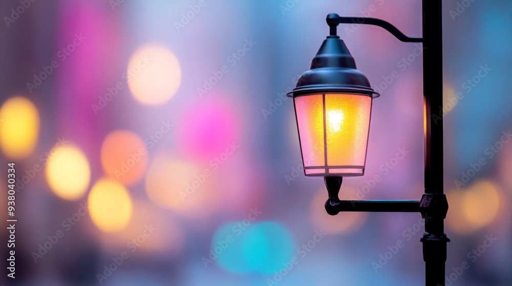 Street Lamp With Bokeh Lights