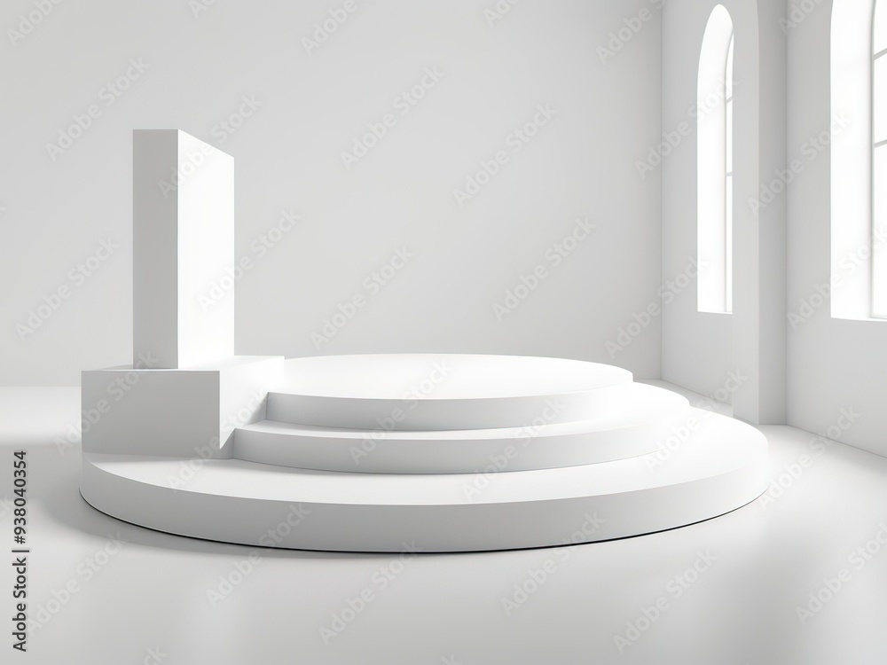 Obraz premium empty podium for exhibit in the room