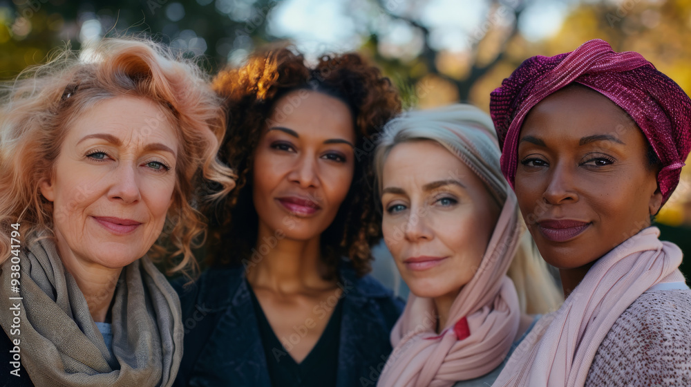 Four diverse women united in the fight against breast cancer
